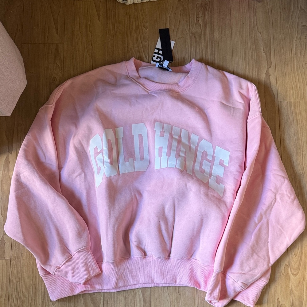 Gold Hinge Pink Crewneck Sweatshirt for Women